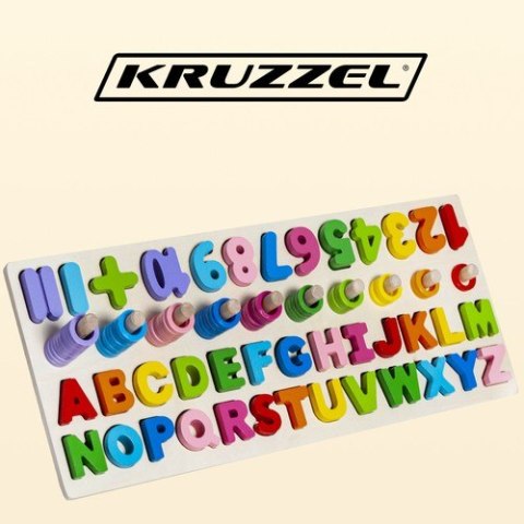 Układanka drewniana alfabet i cyfry Kruzzel
