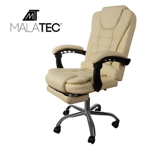 Fotel biurowy z podnóżkiem- beżowy Malatec 23287 Malatec