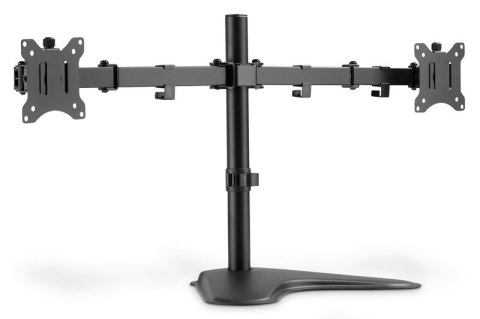 Stojak biurkowy podwójny z zaciskiem 2xLCD max. 32" max. Obciążenie 2x 8kg uchylno-obrotowy czarny