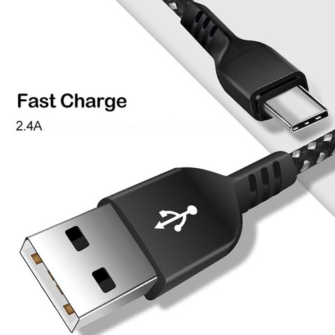 Kabel USB C Fast Charge 2.4A MCE471 Czarny