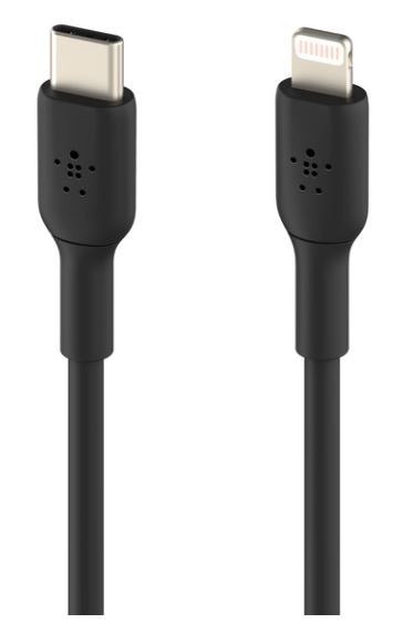 Kabel PVC USB-C to Lightning 1m Black