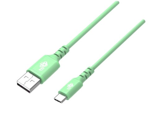 Kabel USB-USB C 1m silikonowy zielony Quick Charge