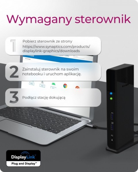 Stacja dokująca IB-DK2251AC do Notebooka DisplayLink, 2 x HDMI