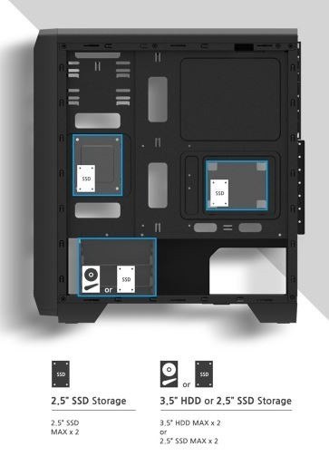 Obudowa S2 ATX Mid Tower PC Case 120mm fan