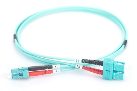 Patchcord światłowodowy FO LC-SC MM 50/125 OM3 duplex LSOH 1m