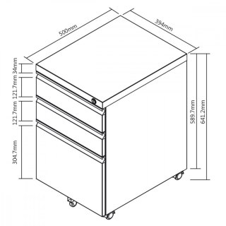 Szafka podbiurkowa metalowa MC-850 Czarna