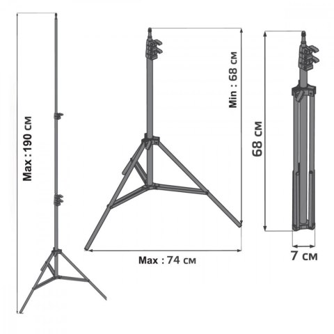 Statyw do lampy pierścieniowej LED 12' MC-163