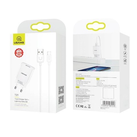 Ładowarka sieciowa 1xUSB T21 Lightning 2,1A