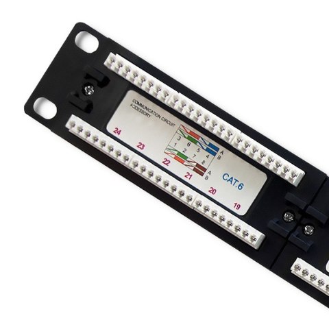 Patch panel RACK | 24 porty | kat.5e UTP | Czarny