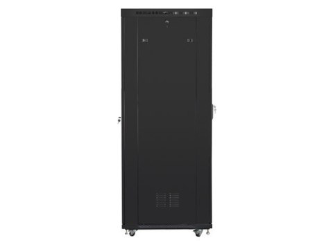 Szafa instalacyjna rack stojąca 19 42U 800x1000 czarna, drzwi perforowane LCD (Flat pack)