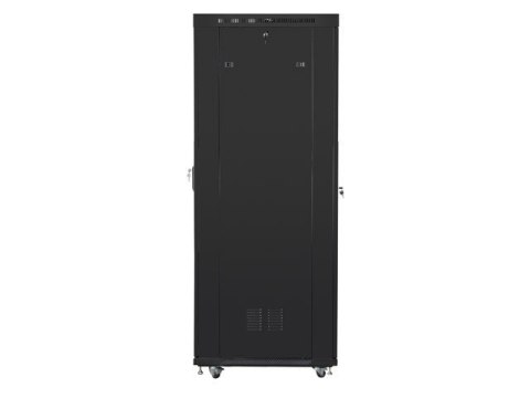 Szafa instalacyjna rack stojąca 19 42U 800x1000 czarna, drzwi szklane LCD (Flat pack)