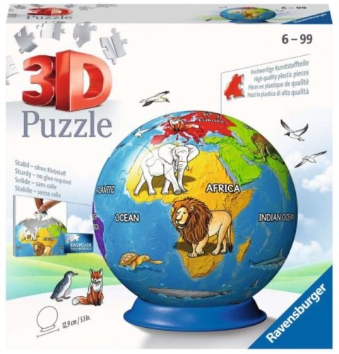 Puzzle 72 elementy 3D Kula, Dziecinny Globus