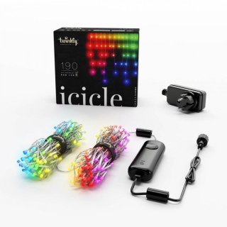 Inteligentne lampki sople Icicle 190 RGB LED, 5x0,5 m, IP44, przezroczysty przewód