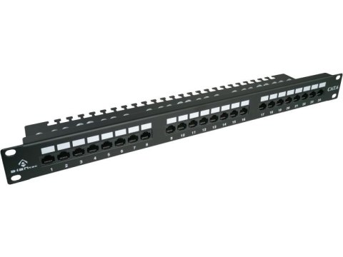 Patch panel UTP kat.6 24 porty LSA z półką 1U