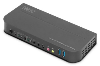 Przełącznik KVM 2 portowy DisplayPort do HDMI 2x1 4K 60Hz 2xUSB audio