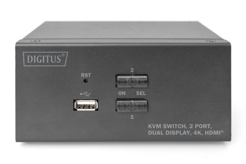 Przełącznik KVM 2 portowy HDMI, Dual Display, 4K 30Hz