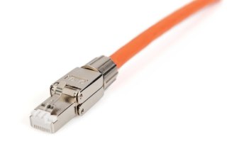 Wtyk modularny RJ45 kat.6A, PoE++, 10GbE, STP, ekranowany, beznarzędziowy, zakręcany, metalowy, AWG 26-22, dł.50mm