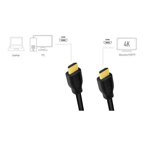 Kabel HDMI 4K/60Hz, CCS 2m Czarny