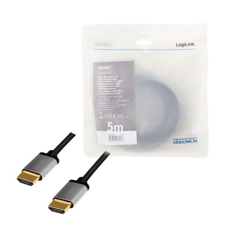 Kabel HDMI 4K/60Hz aluminium 5m Czarny