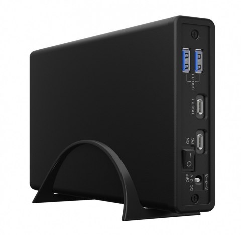 Obudowa IB-382H-C31 2,5/3,5 HDD z wbudowanym HUB 1xUSB-C, 2xUSB -A, 12V2A