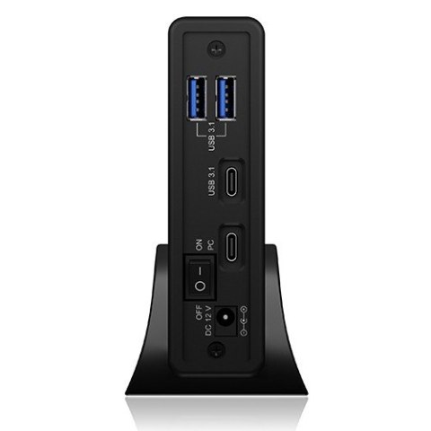 Obudowa IB-382H-C31 2,5/3,5 HDD z wbudowanym HUB 1xUSB-C, 2xUSB -A, 12V2A