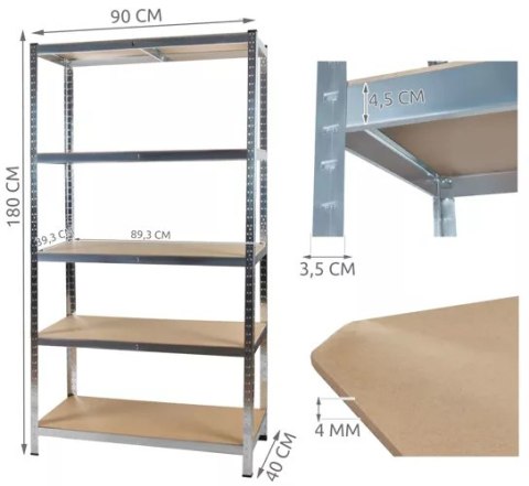 Regał magazynowy 180x90x40 Malatec 23768 Malatec