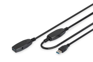 Kabel przedłużający USB 3.0 SuperSpeed Typ USB A/USB A M/Ż aktywny 15m Czarny