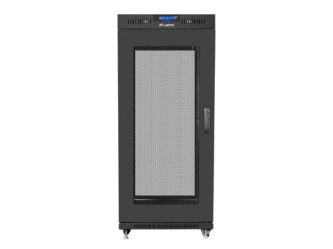 Szafa instalacyjna RACK stojąca 19 15U 800X1000 czarna drzwi perforowane LCD( FLAT PACK)