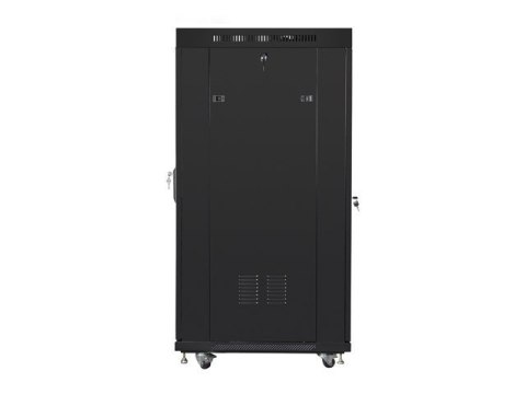 Szafa instalacyjna RACK stojąca 19 15U 800X1000 czarna drzwi perforowane LCD( FLAT PACK)