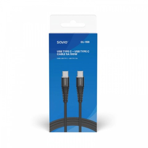 Kabel USB typu C - USB typu C 5A 1m, CL-159