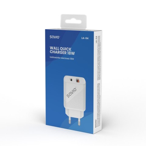 Ładowarka sieciowa USB Quick Charge, Power Delivery 3.0, 18W, LA-04