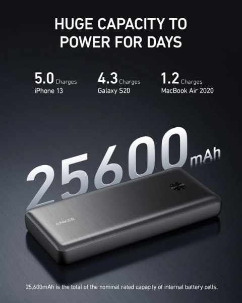 PowerBank III Elite 87W 25600 mAh czarny bez zasilacza