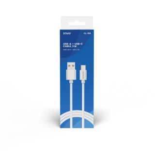 Kabel USB-A - USB-C, 2A, 3m, CL-168