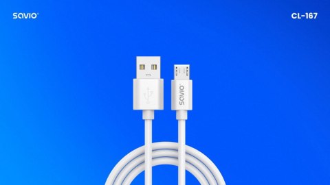 Kabel USB- A - micro USB, 2A, 3m, CL-167