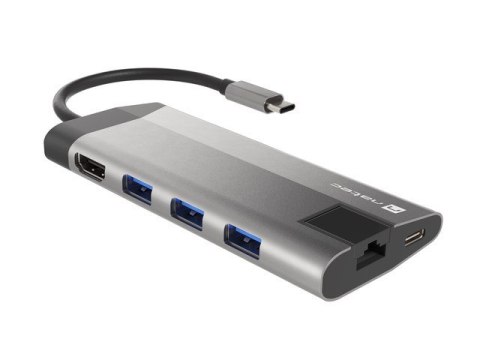 Stacja dokująca Multiport Fowler Plus USB-C PD, 3x USB 3.0, HDMI 4K, RJ45, SD, micro SD