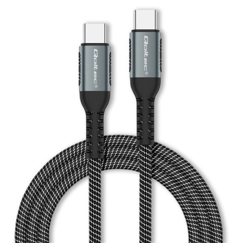 Kabel USB 2.0 typ C | USB 2.0 typ C 100W | QC 3.0| PD | 1.5m | Czarny Kabel USB 2.0 typ C | USB 2.0 typ C 100W | QC 3.0| PD | 1.5m | Czarny