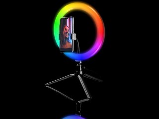 Lampa pierścieniowa RGB RING 26 cm ze statywem