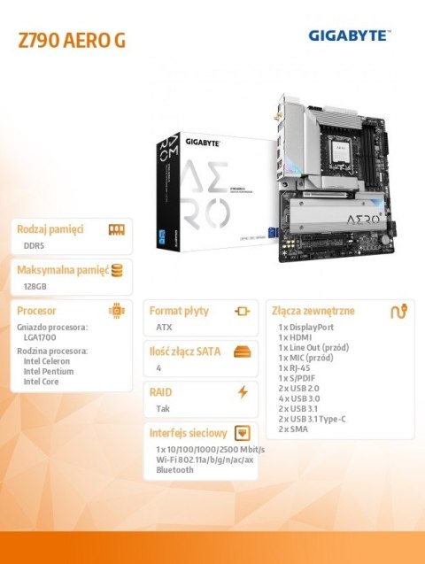 Płyta główna Z790 AERO G s1700 4DDR5 HDMI USB-C M.2 ATX