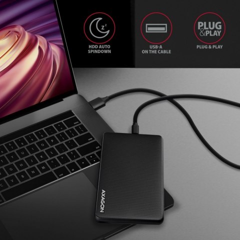 EE25-SLC Obudowa zewnętrzna plastikowa, bezśrubowa, USB-C 3.2 GEN 1 SATA 6G 2.5", czarna