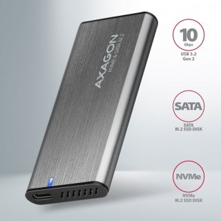 EEM2-SG2 Obudowa zewnętrzna aluminiowa bezśrubowa USB-C 3.2 Gen 2 M.2 NVMe & SATA SSD + USB-A - USB-C redukcja