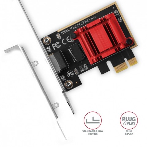 PCEE-G25 Karta sieciowa PCIe 1 x 2.5 Gigabit Ethernet port RJ-45 Realtek, PXE, SP & LP