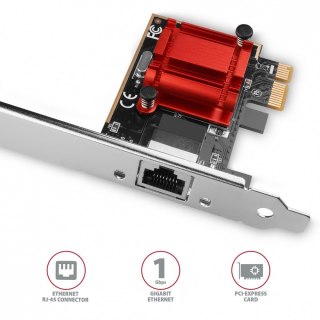 PCEE-GIX Karta sieciowa PCIe 1x Gigabit Ethernet port (RJ-45), Intel i210AT, PXE, SP & LP