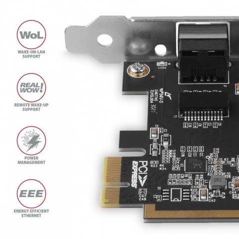 PCEE-GRF Karta sieciowa PCIe 1x Gigabit Ethernet port RJ-45 Realtek SP & LP