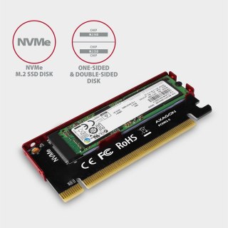 PCEM2-S Adapter wewnętrzny PCIe x16, 1x M.2 NVMe M-key slot aluminiowa osłona