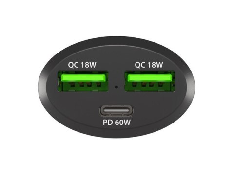 Ładowarka samochodowa Coney 2x USB 1x USB-C QC 3.0 Power Delivery 84W Czarna