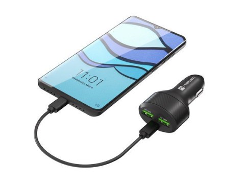 Ładowarka samochodowa Coney 2x USB 1x USB-C QC 3.0 Power Delivery 84W Czarna