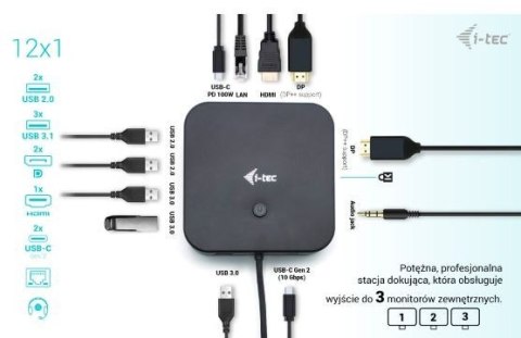 Stacja dokująca USB-C HDMI Dual DP Docking Station Power Delivery 100 W + i-tec Universal Charger 100 W