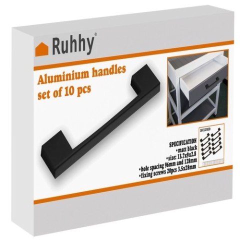 Uchwyt meblowy czarny- 10szt. Ruhhy 24190 Ruhhy Uchwyt meblowy czarny- 10szt. Ruhhy 24190 Ruhhy