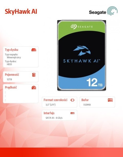 Dysk twardy SkyHawk AI 12TB 3,5 cali 512MB