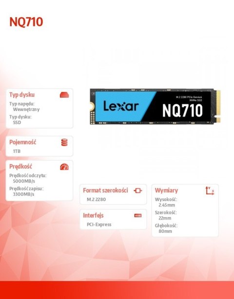 Dysk SSD NQ710 1TB NVMe 4x4 2280 5000/3300MB/s